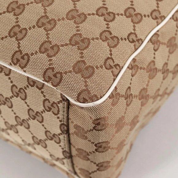 GUCCI GG Canvas Tote Bag Beige Gold 153033 Auth BA5552V - Picture 5 of 16